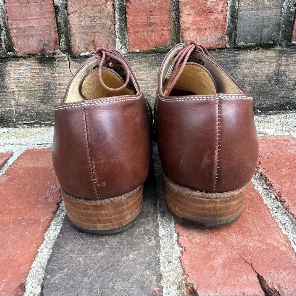 Paraboot Made in France Cognac Lace Up Leather Dress Shoes UK 6.5K EU40 US 7.5